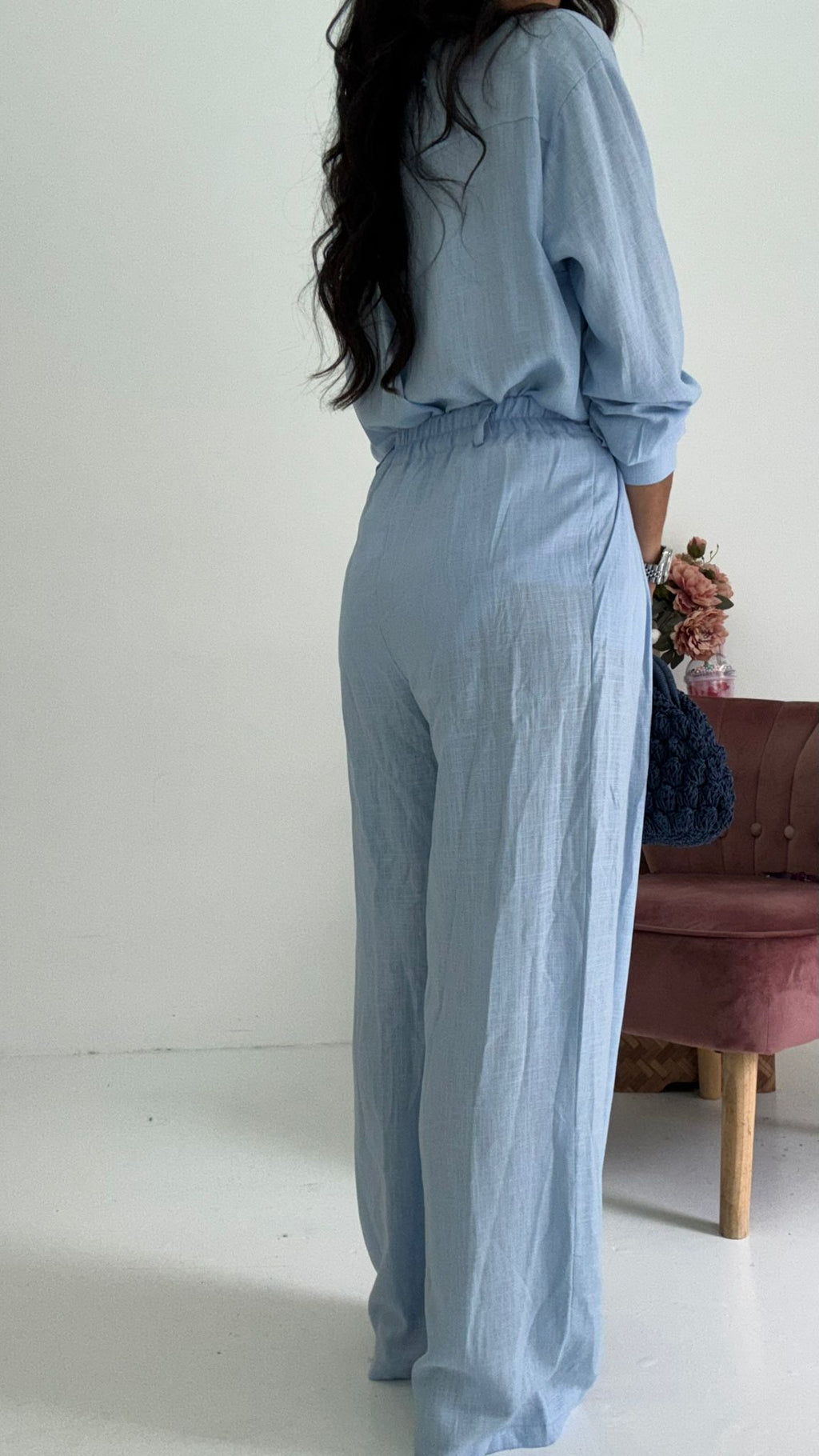 Pantaloni Wide Lino