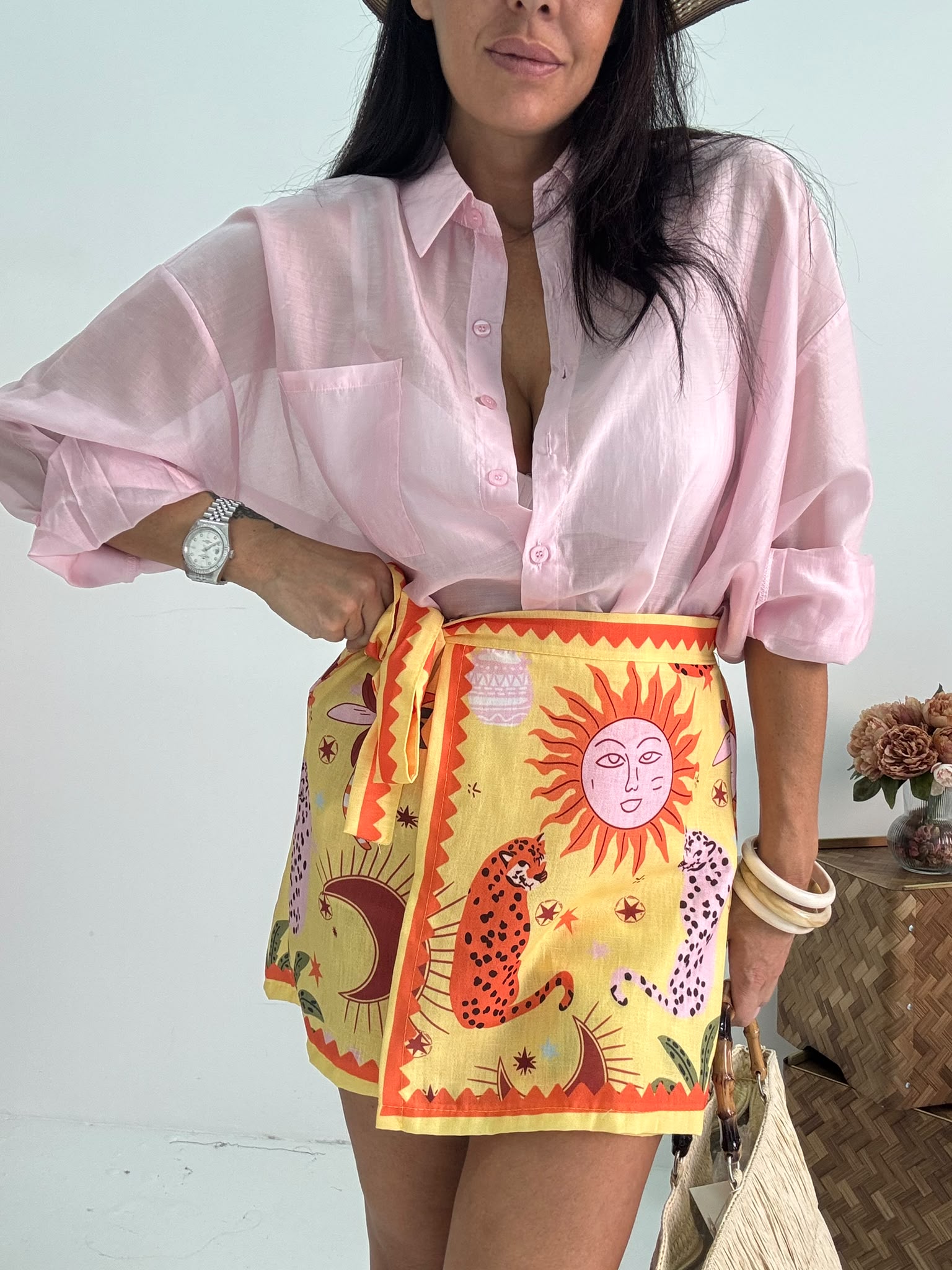 Shorts Pareo tropical
