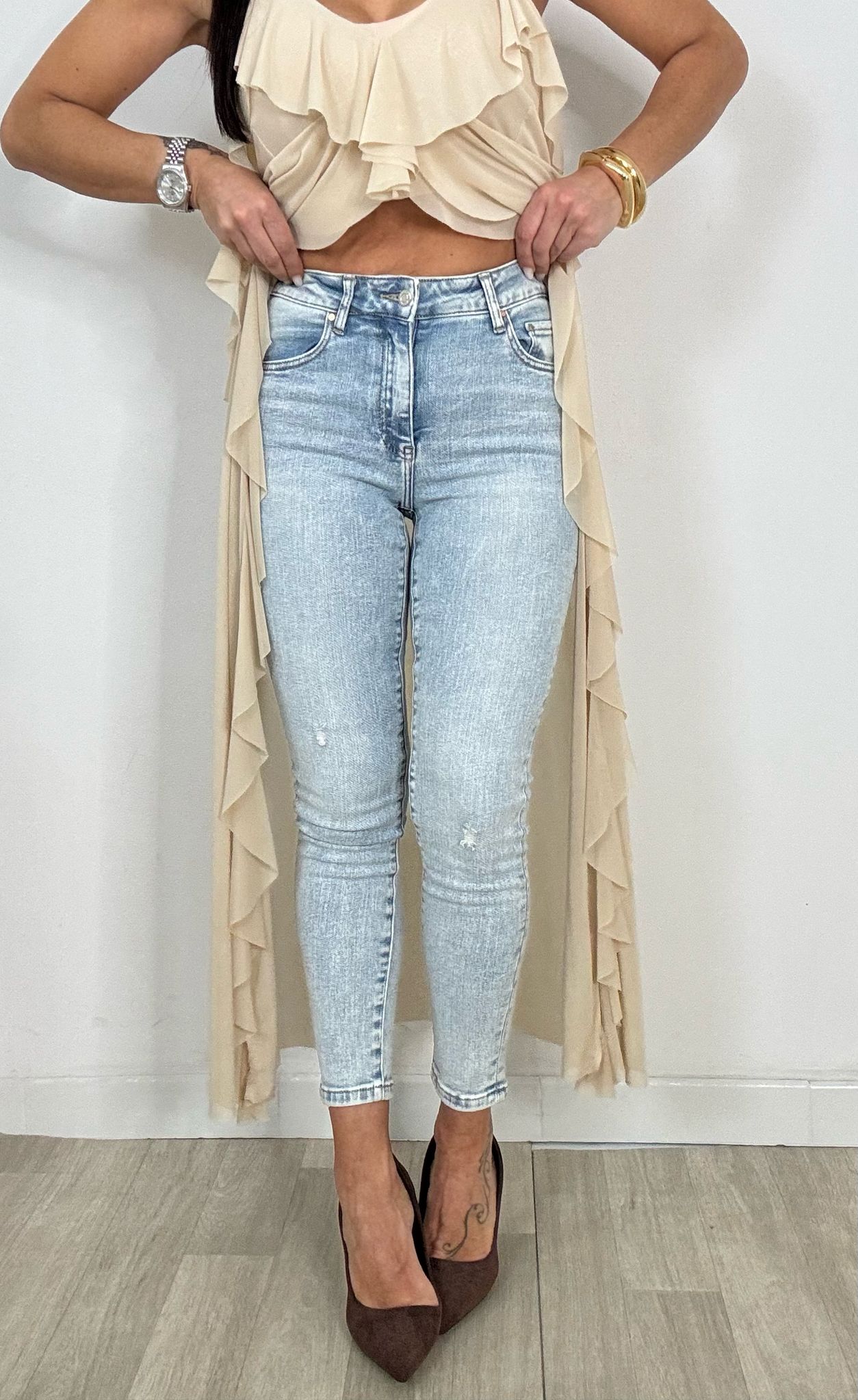 JEANS SKINNY VITA ALTA