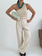 Pantaloni Wide Lino