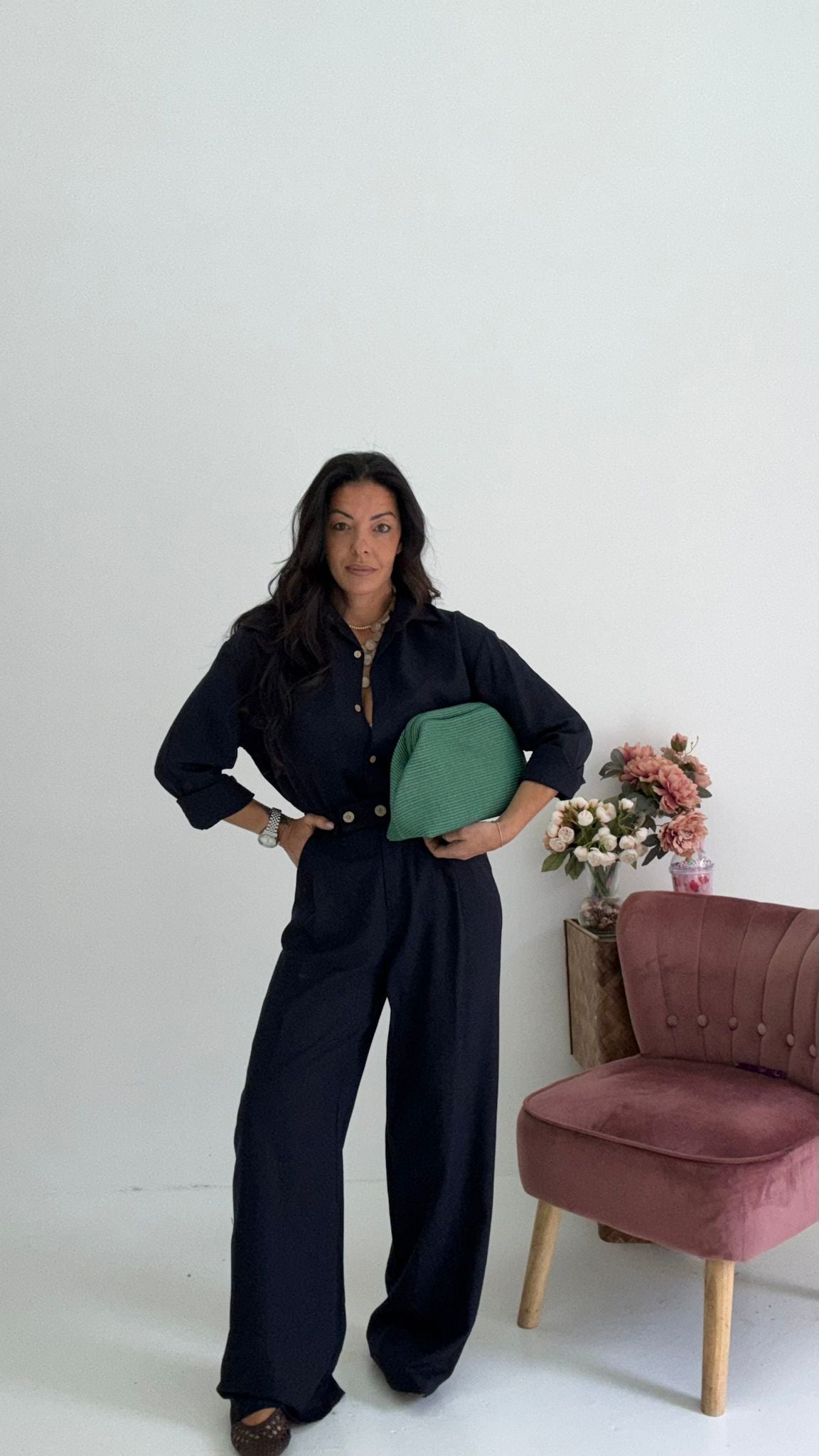 Pantaloni Wide Lino