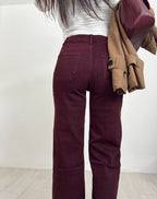 Denim Cropped Bordo