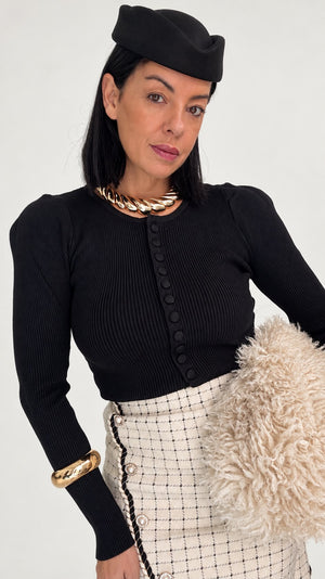 Cardigan Bon Ton Nero