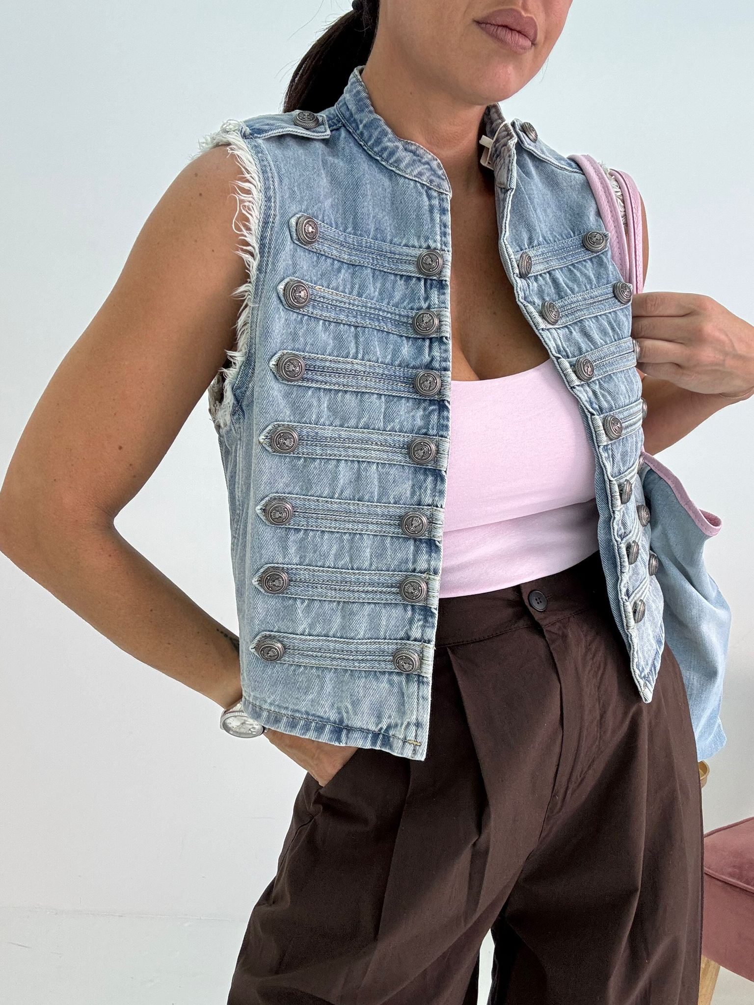 Gilet Denim Military