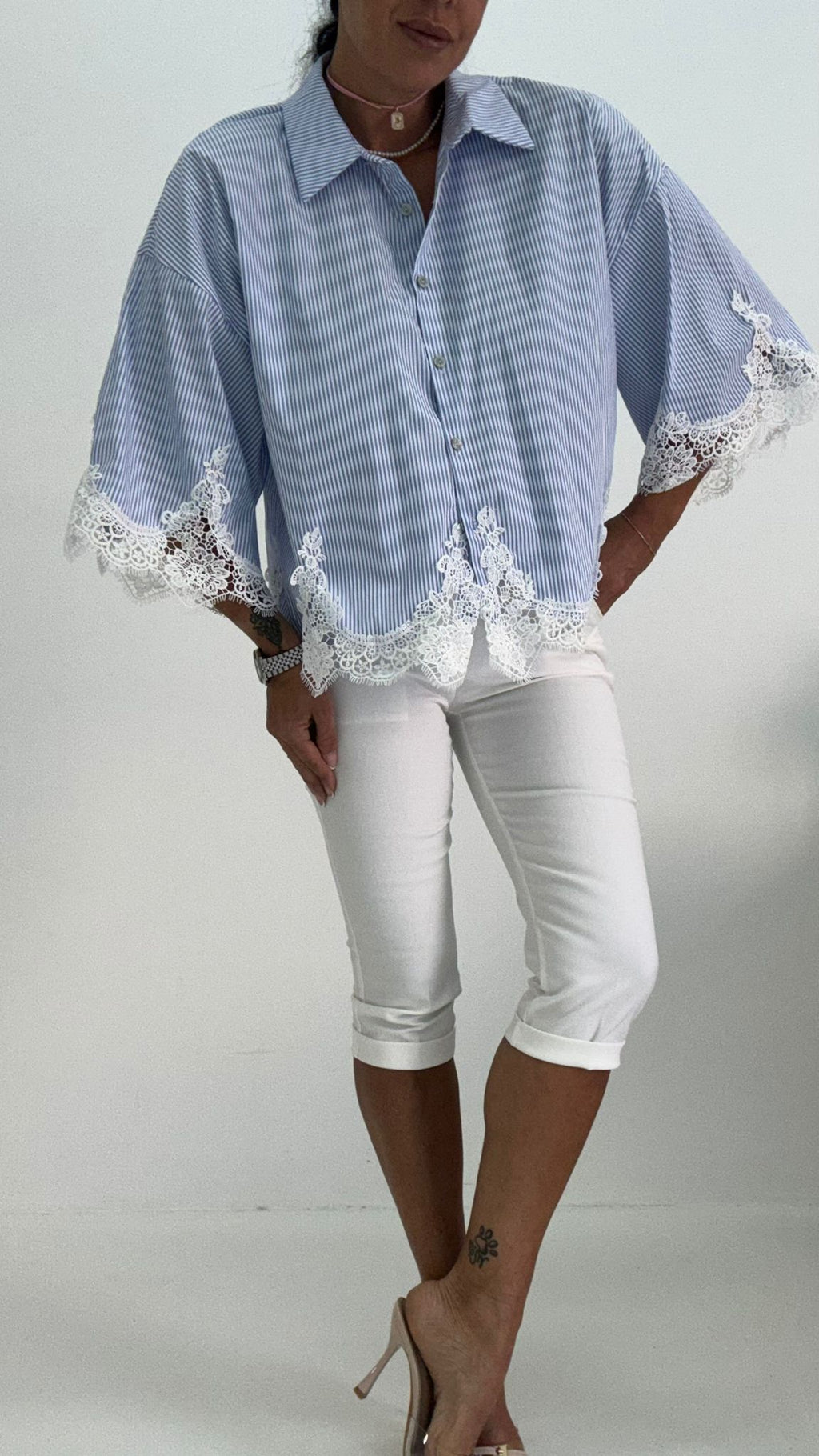 Camicia Righe PIzzo