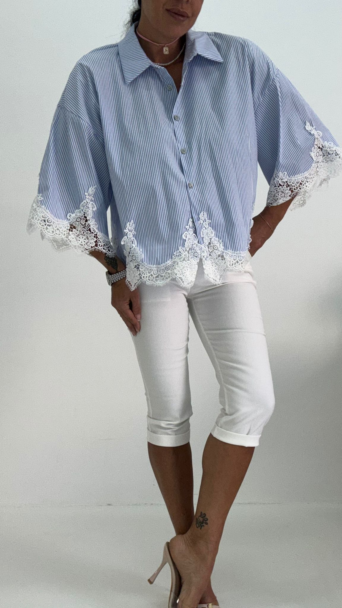 Camicia Righe PIzzo