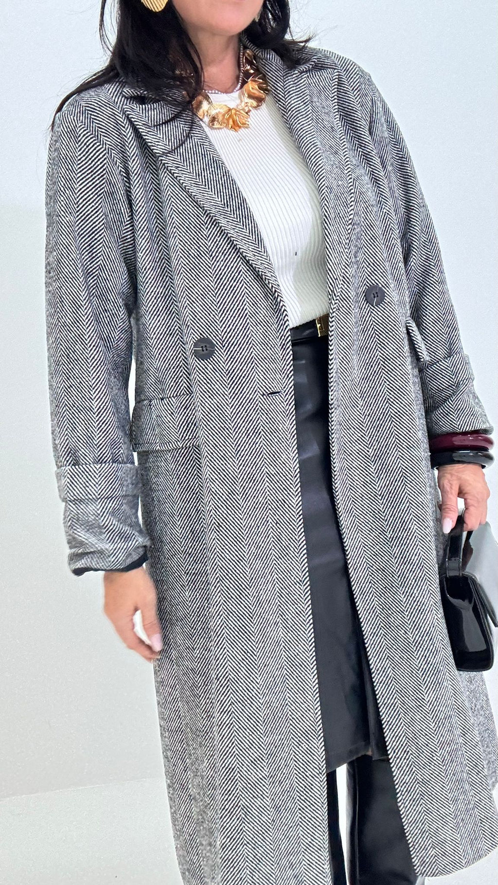Cappotto Spigato Lungo