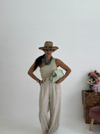 Pantaloni Wide Lino