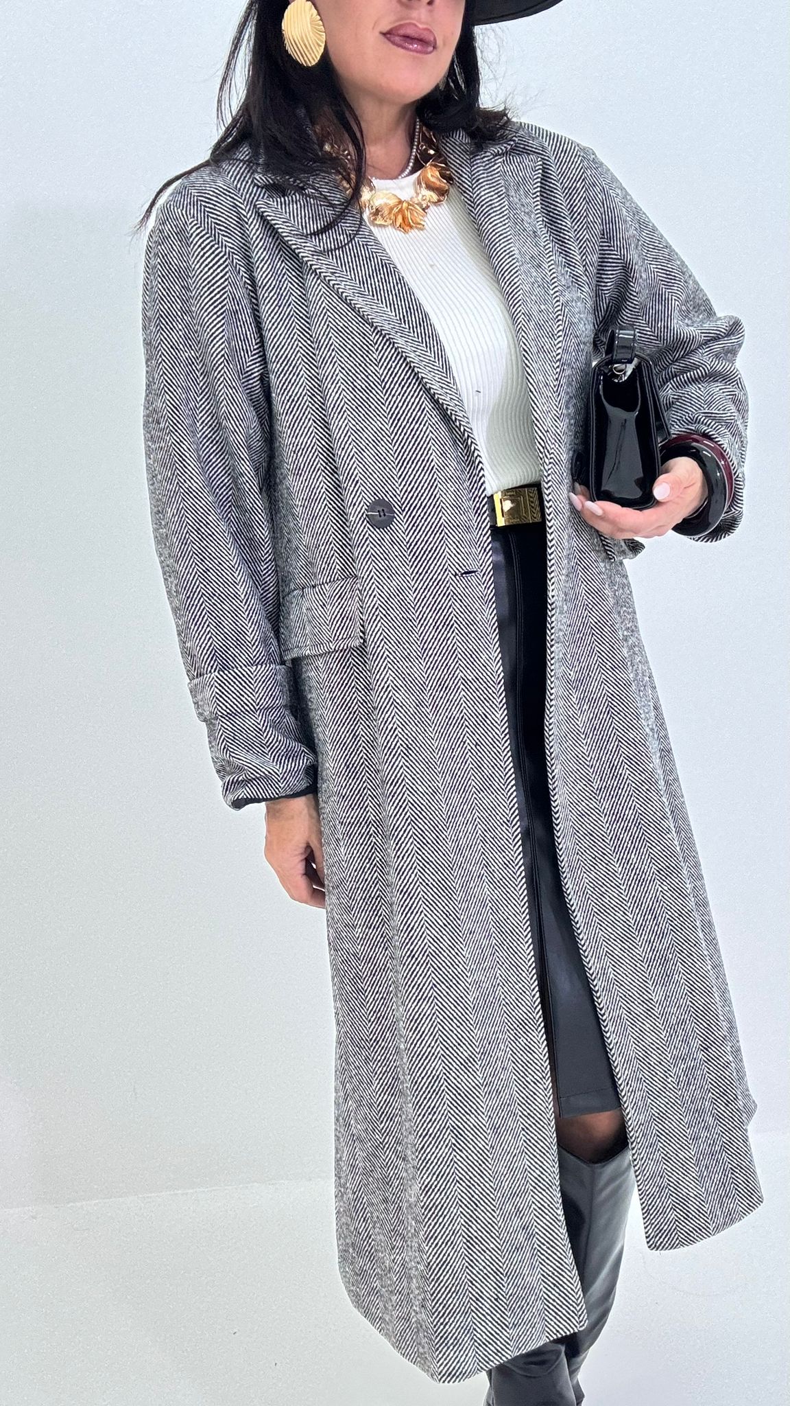 Cappotto Spigato Lungo