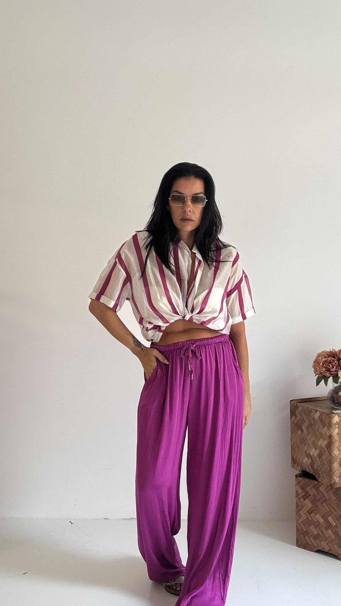 pantalone satin