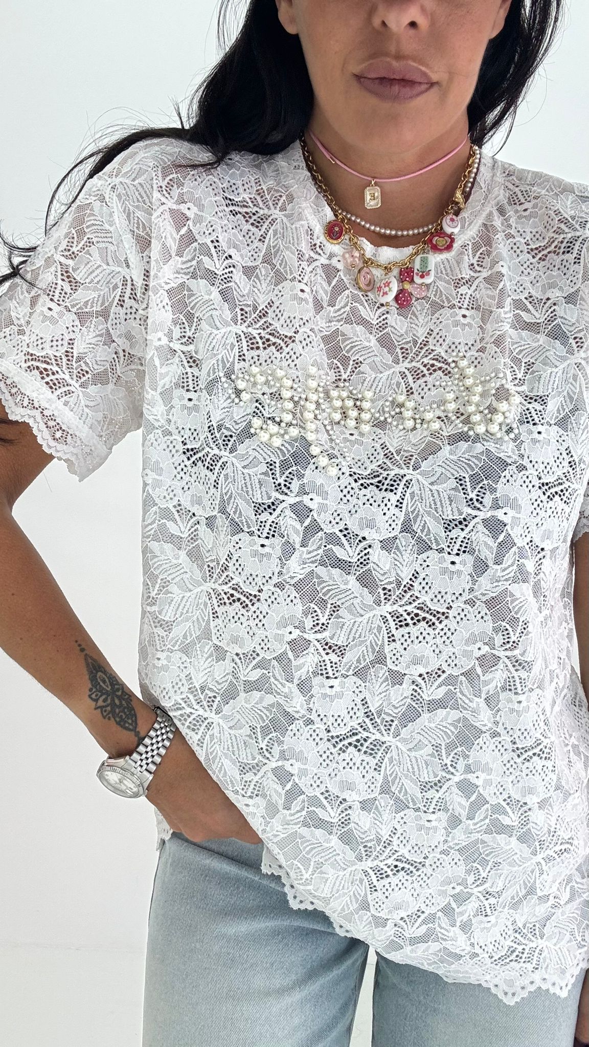 Maglia Pizzo Perlata
