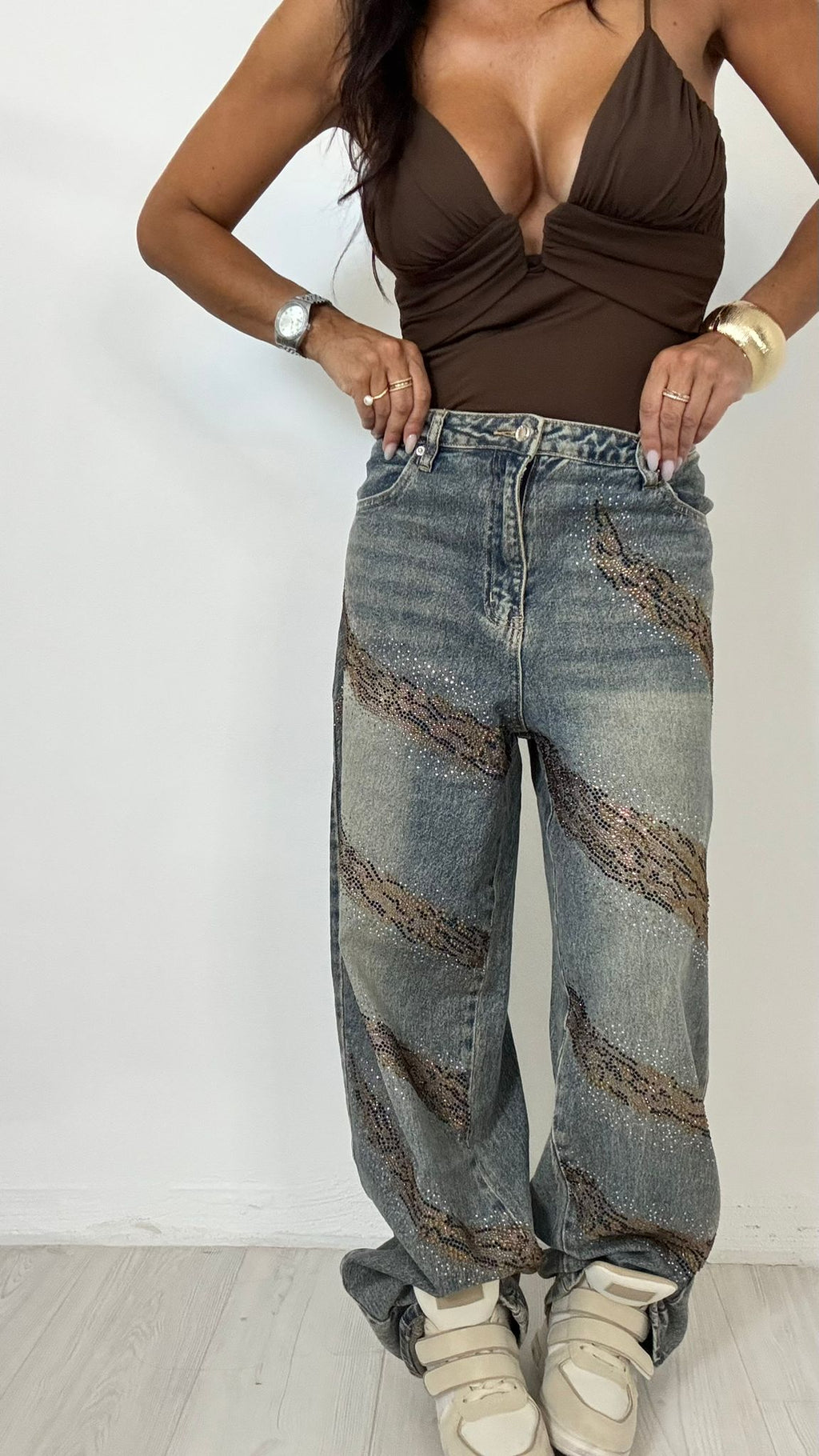 Denim Ballon striato