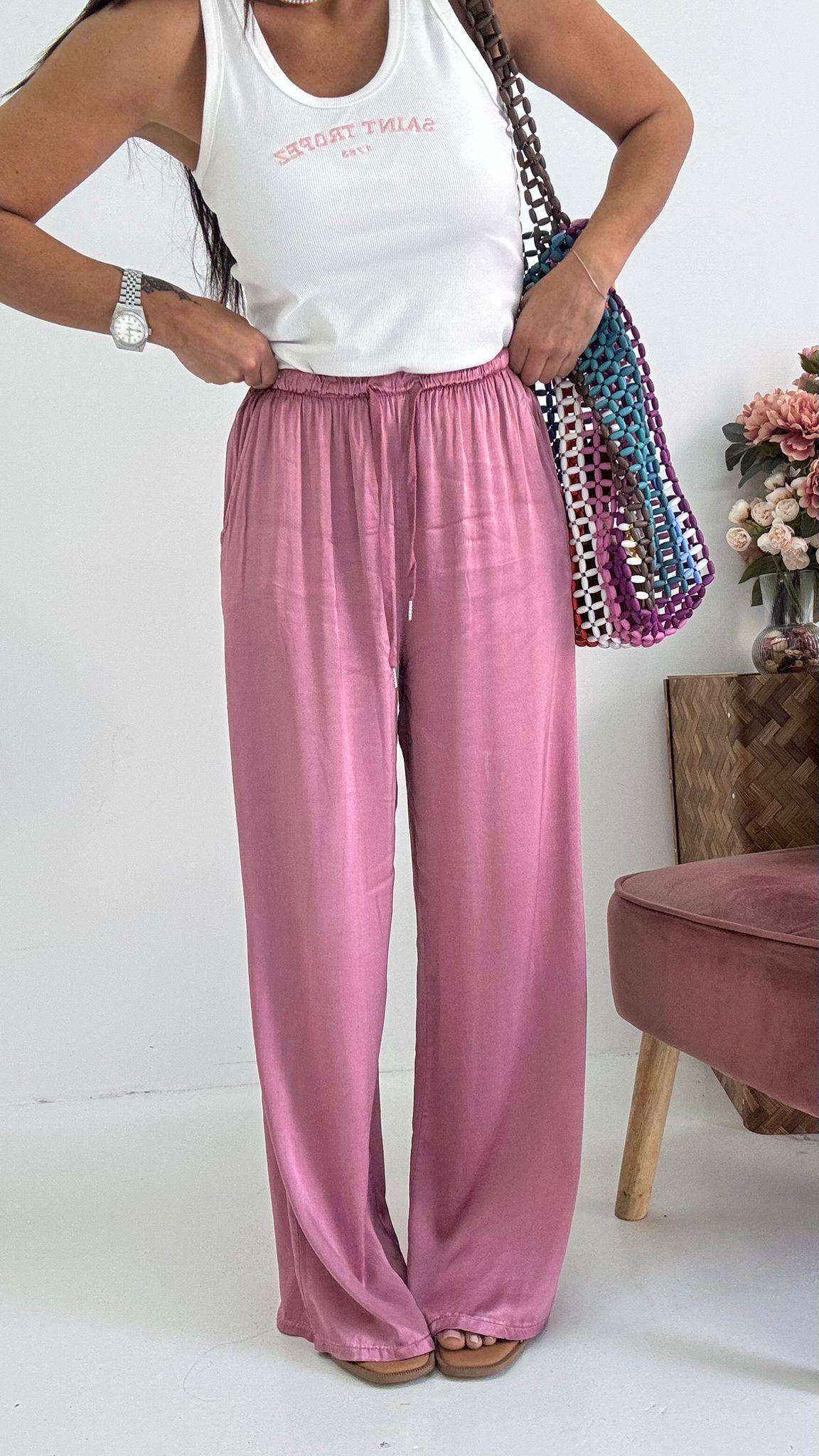 pantalone satin