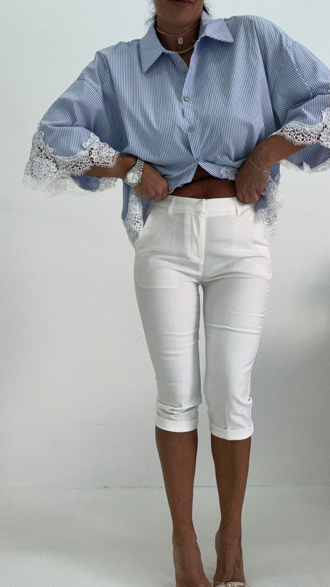 Pantalone Capri Bianco