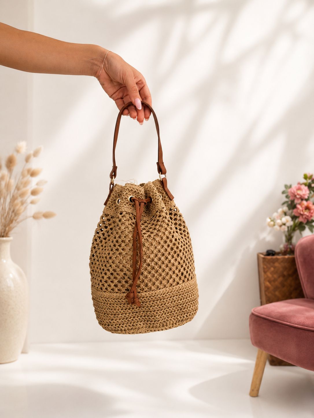 Bucket Bag Rafia